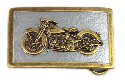 1948 Panhead Pewter Belt Buckle - Motorcyclepedia Museum